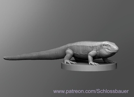 Aja arte animal dnd miniatura lagarto descobridor réptil tampo mesa animais criaturas 3d print model - Mito3D