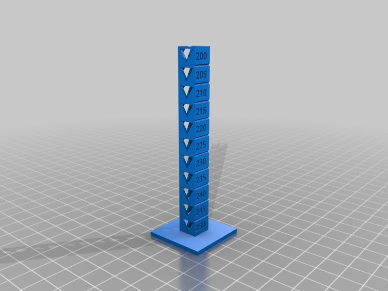 temp kalibrasyon kule 250 200 özelleştirilmiş 3d baskı testler 3D print model - Mito3D