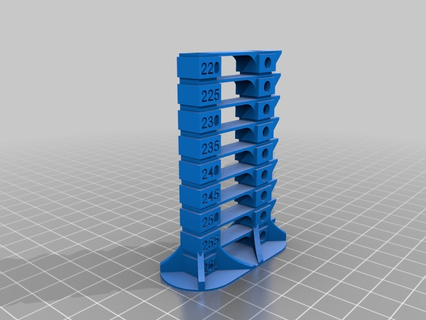 temp tower 220-260 degrees reinforced 3d print model - Mito3D