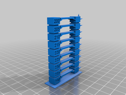 temperature tower pla+ hi-speed customized 3d printing tests printer calibration stress test benchy 3d print model - Mito3D