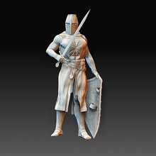templar knight people art character printable model weapons statue helmet 3d print model - Mito3D