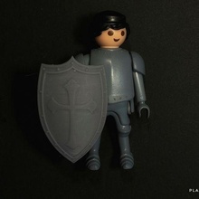 templare scudo personalizzato scala playmobil figure gioco giocattoli arte giocattolo caschi esercito miniature medievale casa delle bambole 3d print model - Mito3D