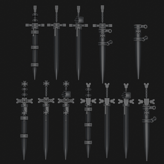 templiers chéri épées guerre marteau espace Marin pureté joint templier noir 40000 conversion épée relique 3d print model - Mito3D