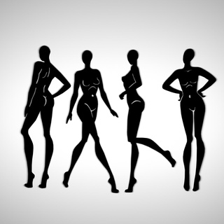 template fashion design figures- pack1 figure sketch drawing woman body silhouette pose modelling wearables 3d print model - Mito3D