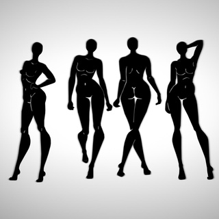 şablon moda tasarım figures pack2 şekil eskiz çizim Kadın vücut siluet poz modelleme giyilebilir 3d print model - Mito3D