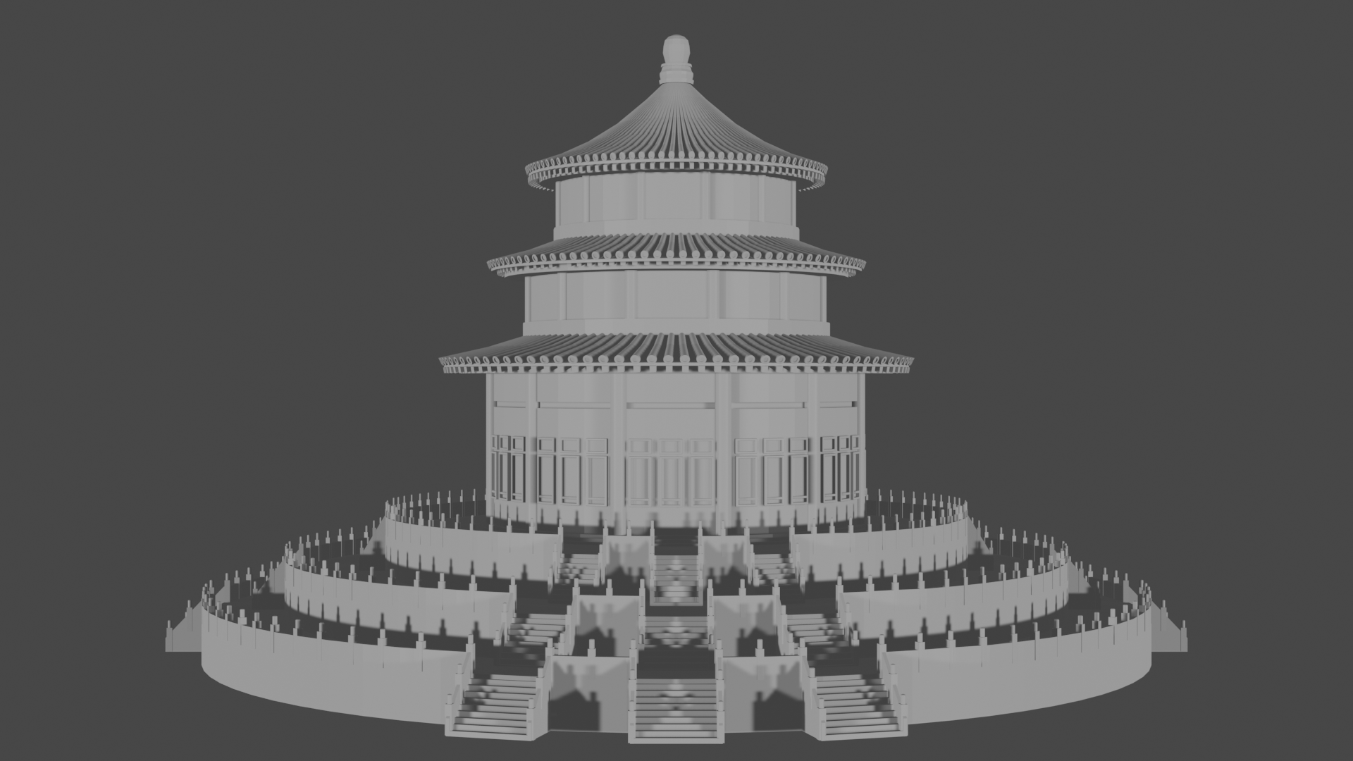 tapınak şakak mabet cennet Saray Çin tanınmış binalar 3D print model - Mito3D