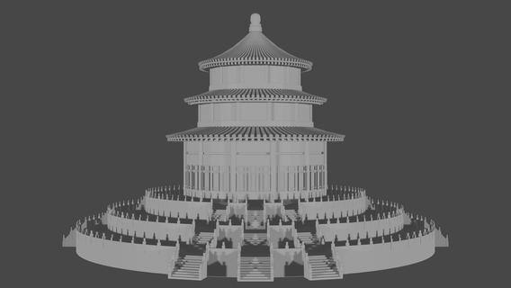 tapınak şakak mabet cennet tapınak şakak mabet Saray Çin tanınmış binalar 3d print model - Mito3D