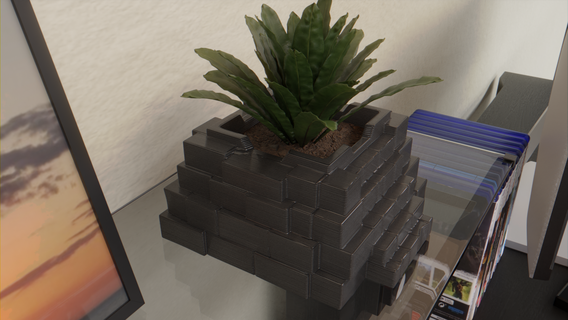 temple plante pot vase Maya nature 3d print model - Mito3D