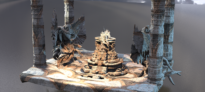 temple platforms cult temples kit bash architecture architectural ruins game building 3d print model - Mito3D