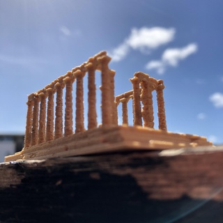 tempio poseidon mantello sounion Grecia architettura edificio greco storico storia romano Roma Zeus Atene Partenone punto riferimento rovine miniworld Ade miniworld3d Templo 3d print model - Mito3D