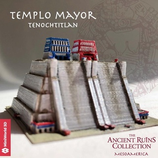 templo alcalde tenochtitlan mexico ciudad antiguo arquitectura azteca edificio maya mexicano pirámide castillo pirámides prehispánico minimundo precolombino miniworld3d landamrk 3d print model - Mito3D