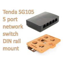tenda sg105 gigabit ethernet interruttore din rotaia montare attrezzo 35mm switch 3d print model - Mito3D