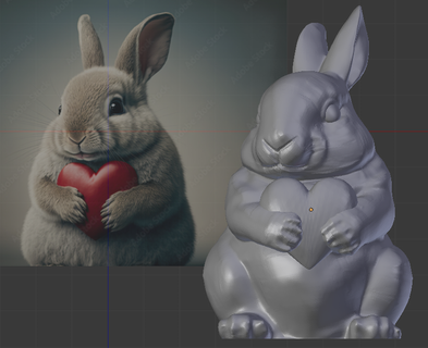 tenero Pasqua coniglietto coniglio cioccolato amore 3d print model - Mito3D
