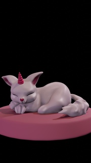 tenero unicorno gatto cuori Stampa gratuito gattino amore carina 3d print model - Mito3D