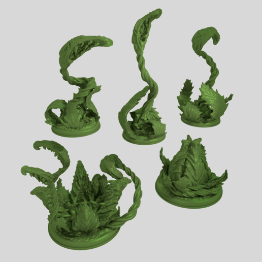 zarcillo planta carnívora 28 mm 50 criatura rpgs de 5 piezas juego la comer gran tamaño el carnívoro atrapamoscas vid thorn mehdals 3dprint terreno 50mm 28mm escala tablero mesa los juegos azar junta monster en miniatura mini las mazmorras dragones bosque madera woods naturaleza druida bestia sarlacc 3D print model - Mito3D