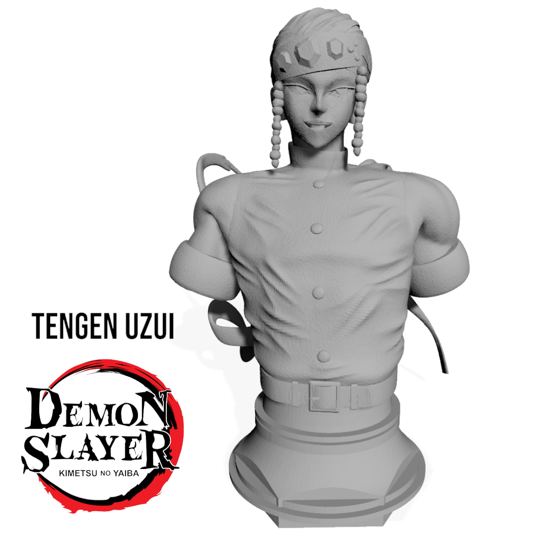tengen uzui busto - kimetsu yaiba demon salyer tanjiro inosuke zenitsu free bust 3D print model - Mito3D