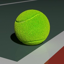 pelota de tenis juego el tennisball la bola deporte raqueta rebote corte equipo esfera pelaje liga estadio deportes servir conjunto hobby lowpoly 3d print model - Mito3D