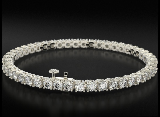 tennis bracelet fille diamants 3 5 mm 714 3dprinted conception mode or d'or bijou bijoux impression imprimable prototypage argent 3d print model - Mito3D