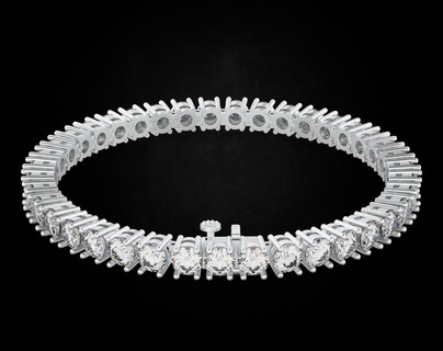 tennis bracelet diamants 463 3dprinted conception mode or d'or bijou bijoux impression imprimable prototypage argent 3d print model - Mito3D