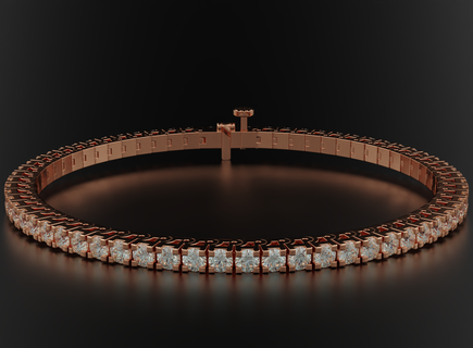 tennis braccialetto diamanti 558 3dprinted design moda oro d'oro gioiello gioielleria Stampa stampabile stampa prototipazione argento 3d print model - Mito3D