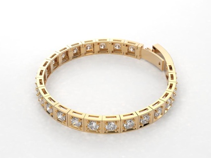 tennis bracelet gemmes 5 mm brillant bijoux impression 3dprinted imprimable conception bijou d'or mode or prototypage argent 3d print model - Mito3D