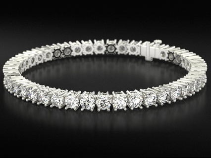 tennis bracelet girl diamonds 4mm 699 3d print model - Mito3D