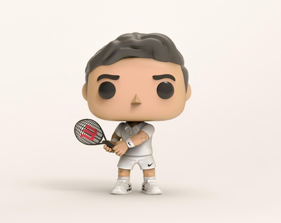 tênis funko masculino jogador pop raquete 3d print model - Mito3D