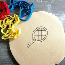 tennis racket cookie cutter game match baking dough shape kitchen bake cookies speculoos 3d print model - Mito3D