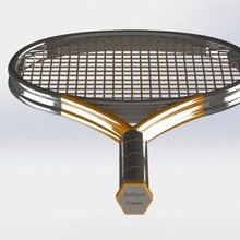 tennis racket sport ball hand rope 3d print model - Mito3D
