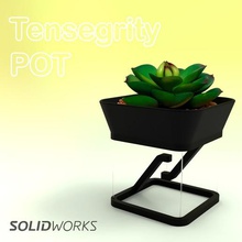 tensegrity pot home antigravity planter plant flowerpot vase anti-gravity floating illusion pet-g 3d print model - Mito3D