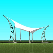 tensión estructura diorama velarea cubierta modelo arquitectura toldo tienda membrana arquitectónico carcasa funda cobertura tenso lona alquitranada 3d print model - Mito3D