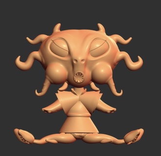 dokunaç izlemek heykelcik Sanat oyuncak heykel göçebe korkutmak 3d print model - Mito3D