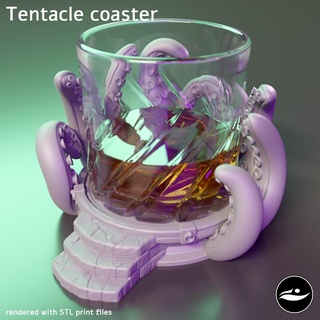 tentacular altar also called coaster wargame tabletop modular dnd fantasy decor underglasses glass 3d print model - Mito3D