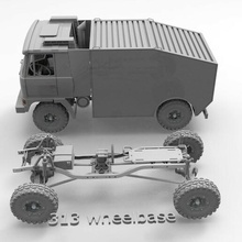 Terex dakar poli düşük rulman işlevsel oyun kabin tekerlek tank Ordu Tatra kamyon 313 şasi kum Odun 3d print model - Mito3D