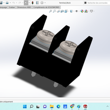 terminal block 2 pins 3d print model - Mito3D