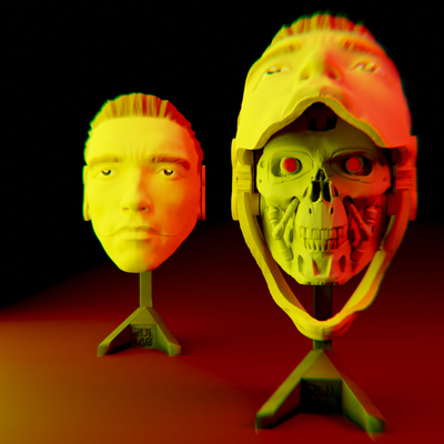 terminator arnold terminateur souple crâne mouvement art jouet décoration film accueil maison décor robot pipecox 3d print model - Mito3D