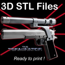 terminator amt harballer lasersight replica gadget gun laser pistol connor arnold 3d print model - Mito3D