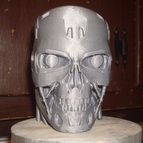 t-800 de terminator exoskull divers le buste mal fablicator futuriste la fête d'halloween tête machine robot statue jouet 3D print model - Mito3D