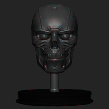 terminador rev 9 cabeza Arte estatua figura rev9 3dprint batman robot ciencia ficción superficie dura 3d print model - Mito3D