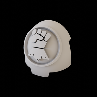 terminator shoulder pad imperial fists legion space marine horus heresy fist 3d print model - Mito3D