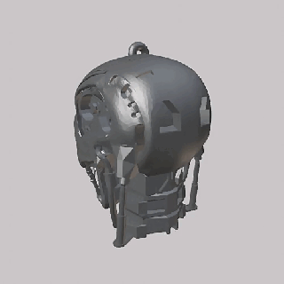 Exterminador Futuro t 800 cabeça chaveiro pingente brinco 3d print model - Mito3D