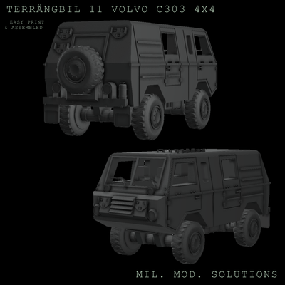 terr ngbil 11 volvo c303 4x4 juego sueco svenska bil terreno coche vehiculo vehículo militar f fuerza respuesta tanque ejército guardaespaldas camión todoterreno otan mesa 3d print model - Mito3D