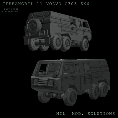 terr ngbil 11 volvo c304 6x6 jogos sueco svenska bil terreno carro veículo militares f força resposta tanque exército guarda costas caminhão jipe nato tampo mesa c303 3d print model - Mito3D