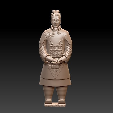 el ejército de terracota art soldado carácter figura estatuas las esculturas histórico china guerrero entierro funeral 3D print model - Mito3D