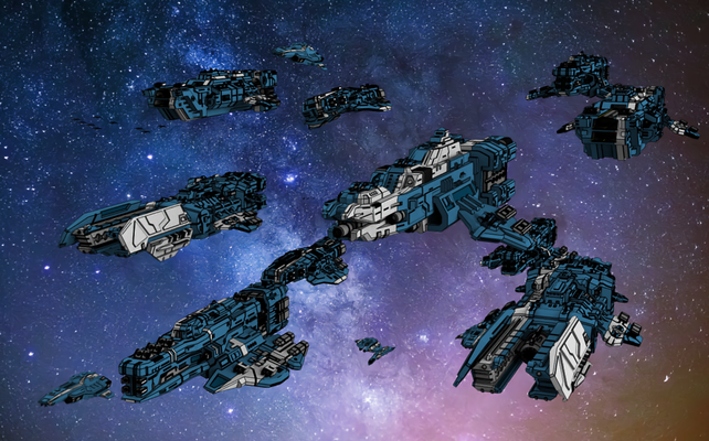 terran fleet a billion suns game spaceship starship space 3d print model - Mito3D