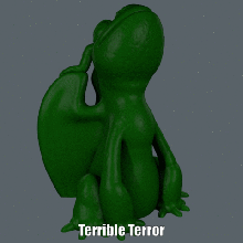 terrible terror easy print no support art cartoon dragon figure model paramount sculpture supportless 3d print model - Mito3D