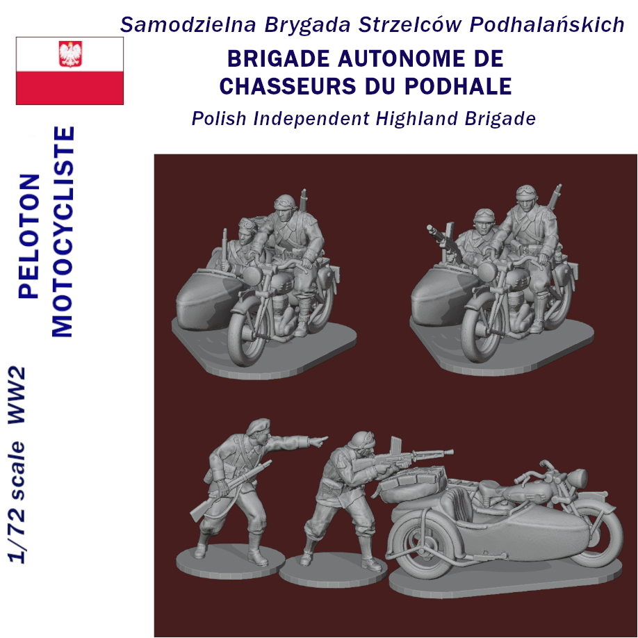 terrot motocyclettes polonais autonome brigade 1 72 table guerre Jeu miniature figure soldat Narvik ww2 3D print model - Mito3D