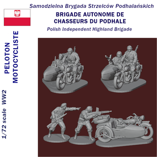 terrot motocyclettes polonais autonome brigade 1 72 table guerre Jeu miniature figure soldat Narvik ww2 3d print model - Mito3D