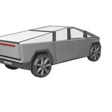Tesla Cybertruck mimari poli araba modern 3d print model - Mito3D