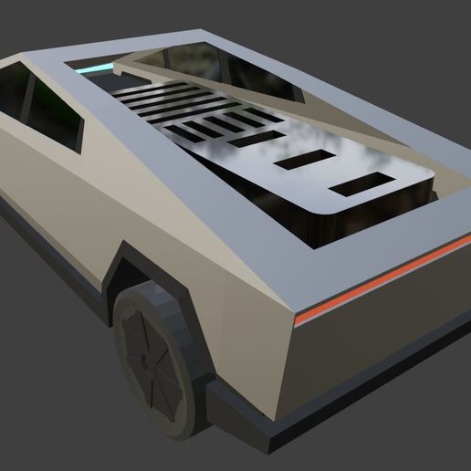 tesla cybertruck de la tarjeta sd y memoria flash titular casa usb stick ciber camión ranuras 3D print model - Mito3D